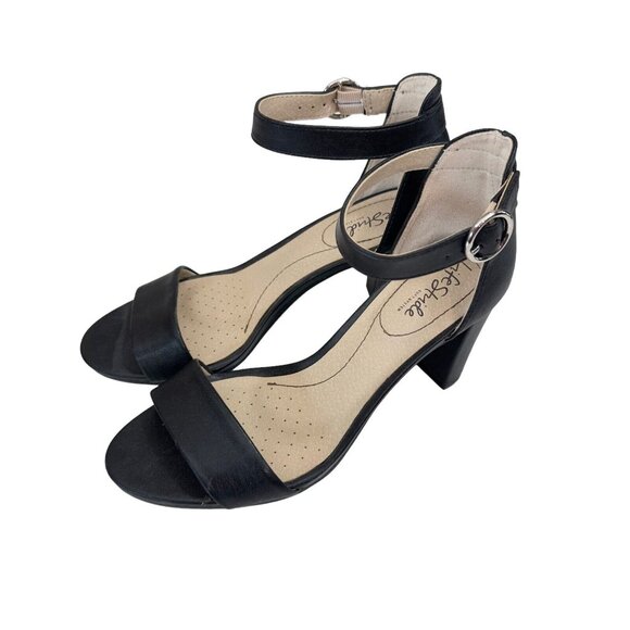 Life Stride Soft System Women SZ 8.5 WIDE Black Buckle Ankle Strap Block Heels - Picture 14 of 14